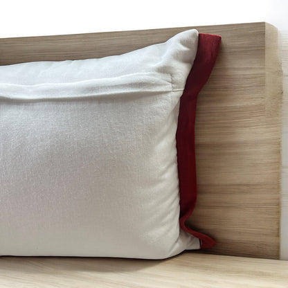 Merry Christmas Embroidered and  Applique Tree with Jute Embellishments Throw Pillow