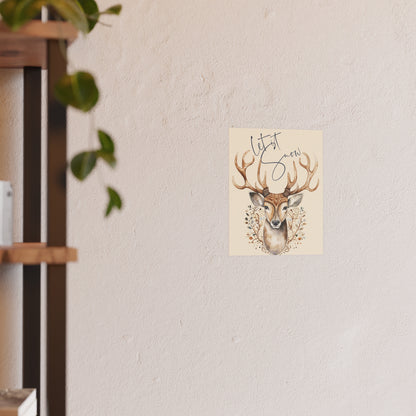 Let it Snow Winter Deer Wall Poster