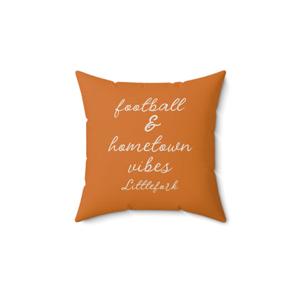 Football & Hometown Vibes Personalized Throw Pillow – 14" x 14"