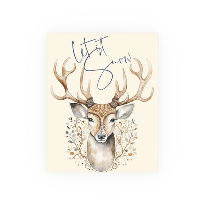 Let it Snow Winter Deer Wall Poster