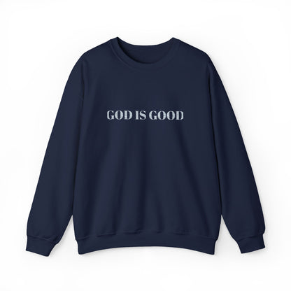 Embroidered God Is Good Crewneck Sweatshirt – Unisex Fit