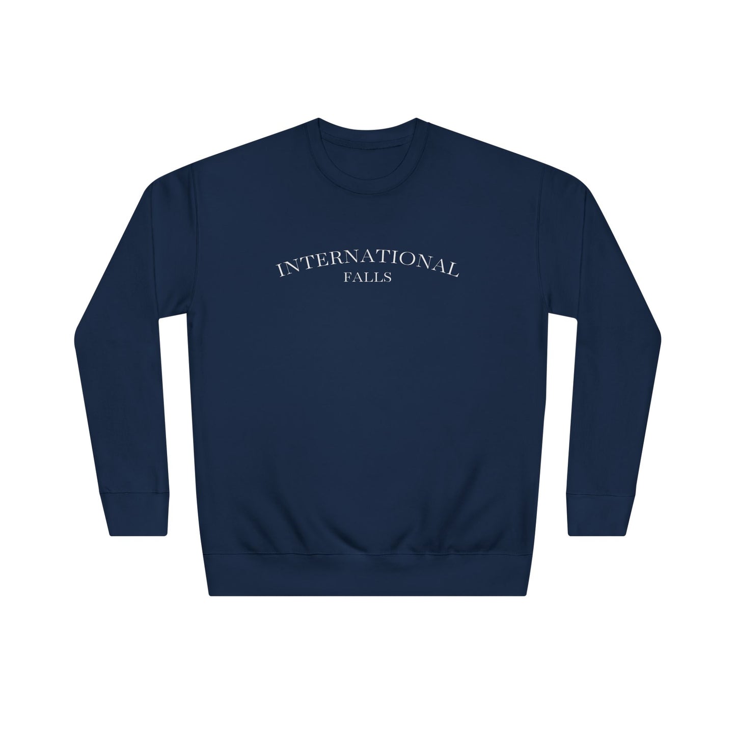 Crewneck Sweatshirt – 'International Vibes' Minimal Text Logo, Neutral Cozy Pullover