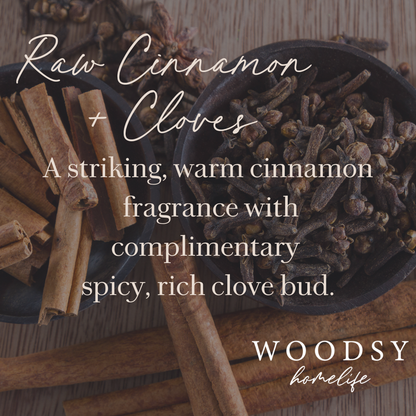 Raw Cinnamon & Cloves – Solid Brass 14oz Pure Soy Candle