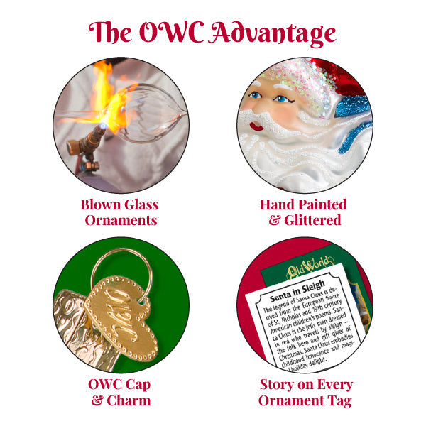 Old World Christmas Baby Jesus in Manger Ornament – 3.5″ Hand-Painted Glass