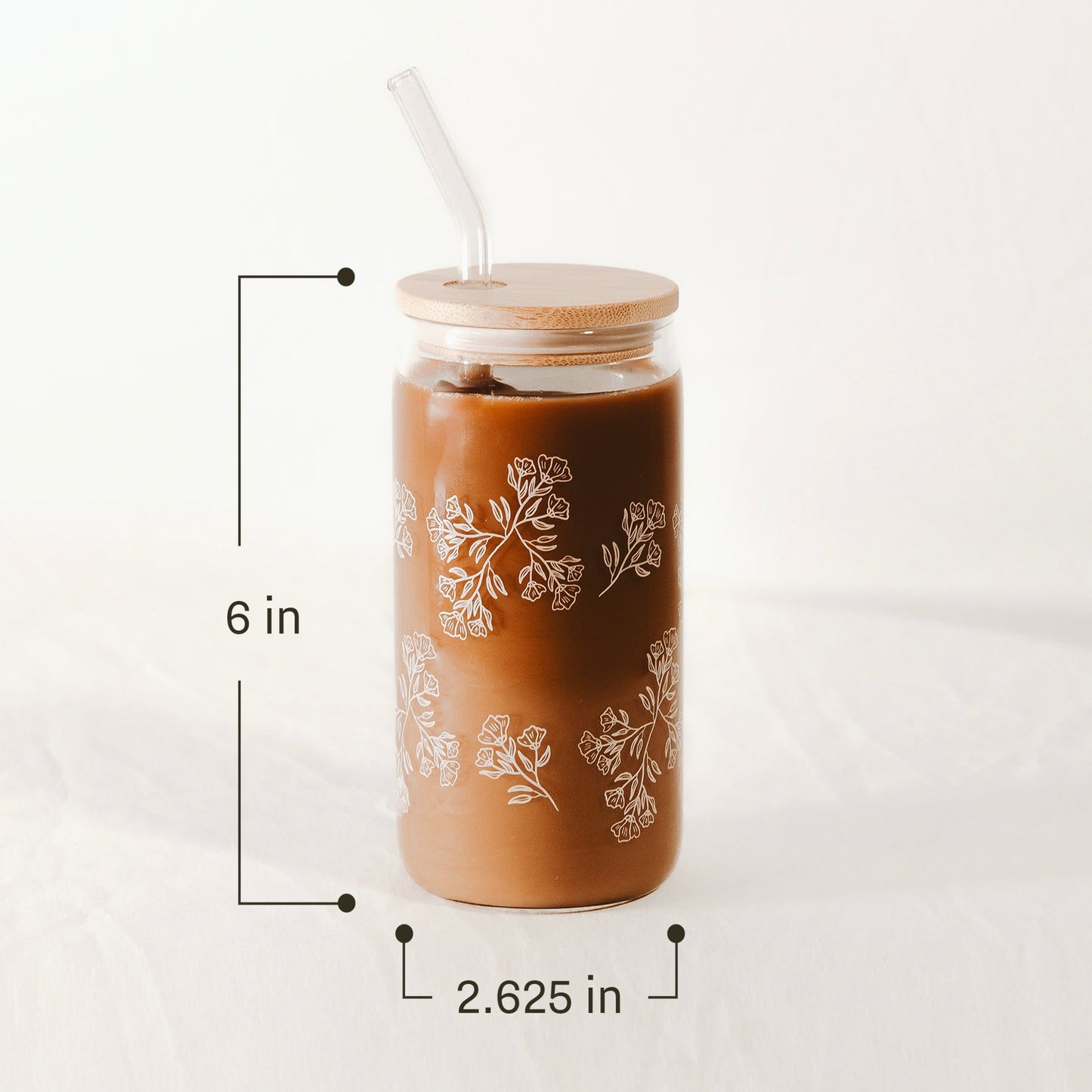 Holly Can Glass Tumbler with Lid and Straw – 17 oz.