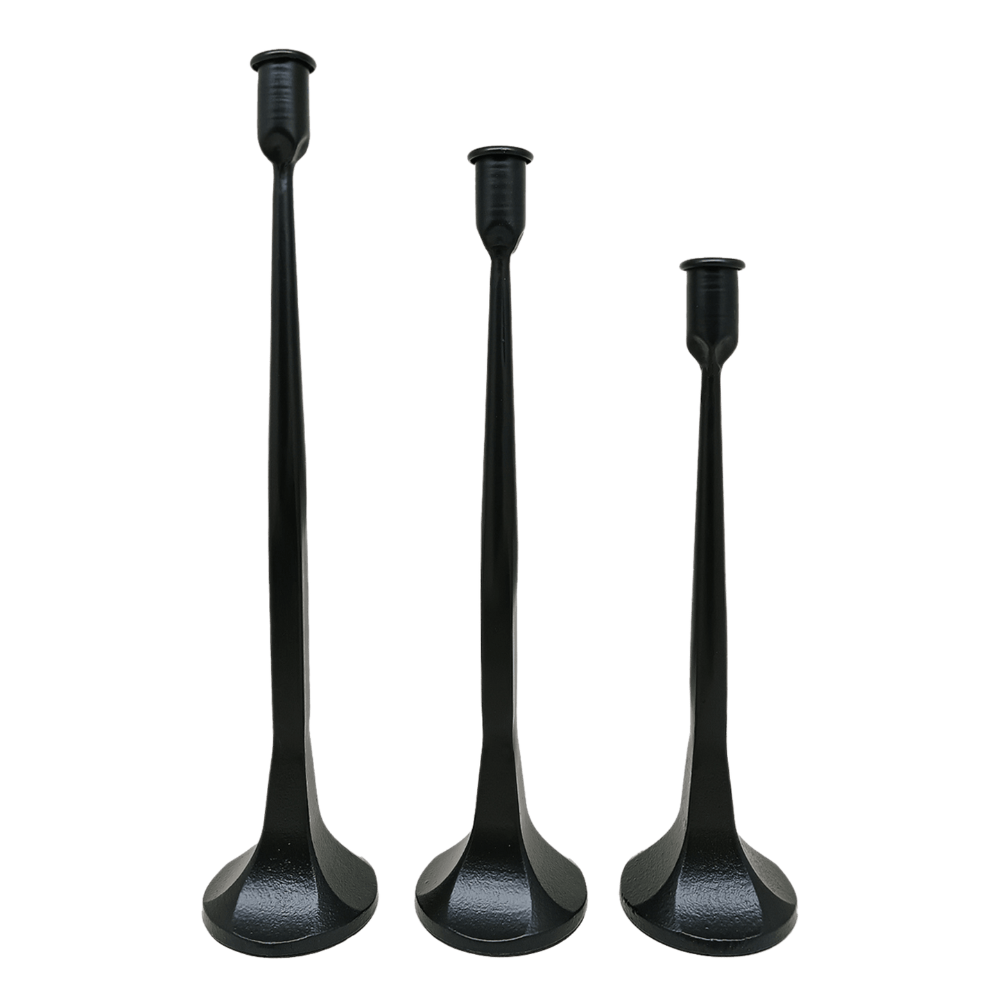 Cast Iron Taper Candle Holders - Set of 3