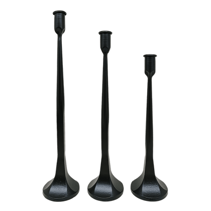 Cast Iron Taper Candle Holders - Set of 3