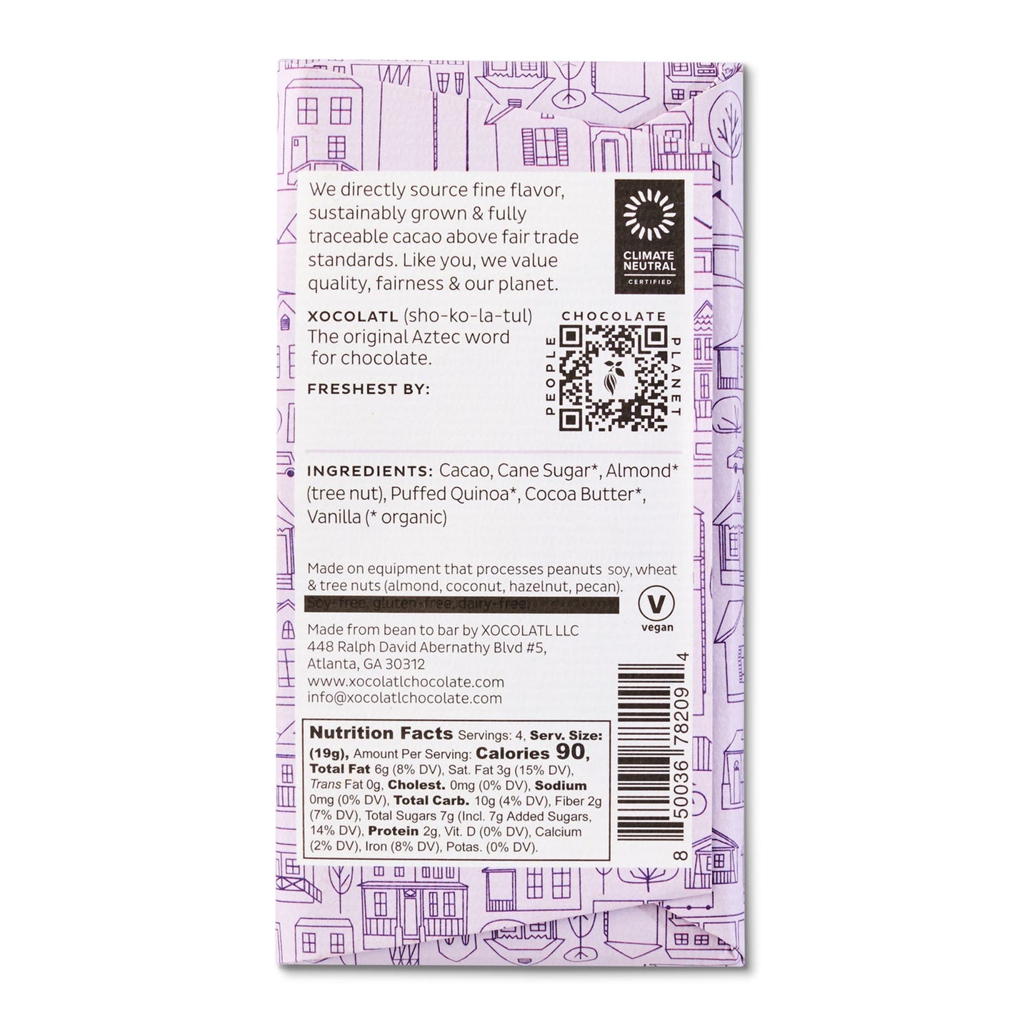 Xocolatl Crackle & Crunch Quinoa Chocolate Bar