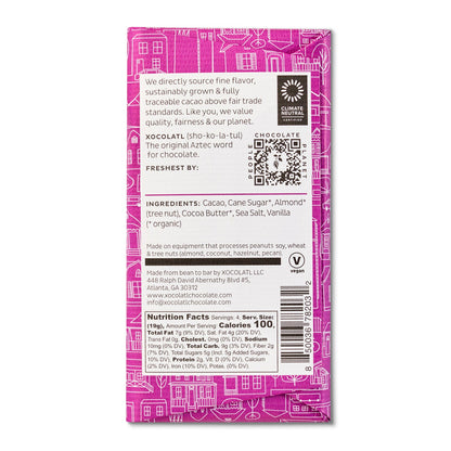 Xocolatl Go Nuts! Dark Chocolate Almond & Sea Salt Bar