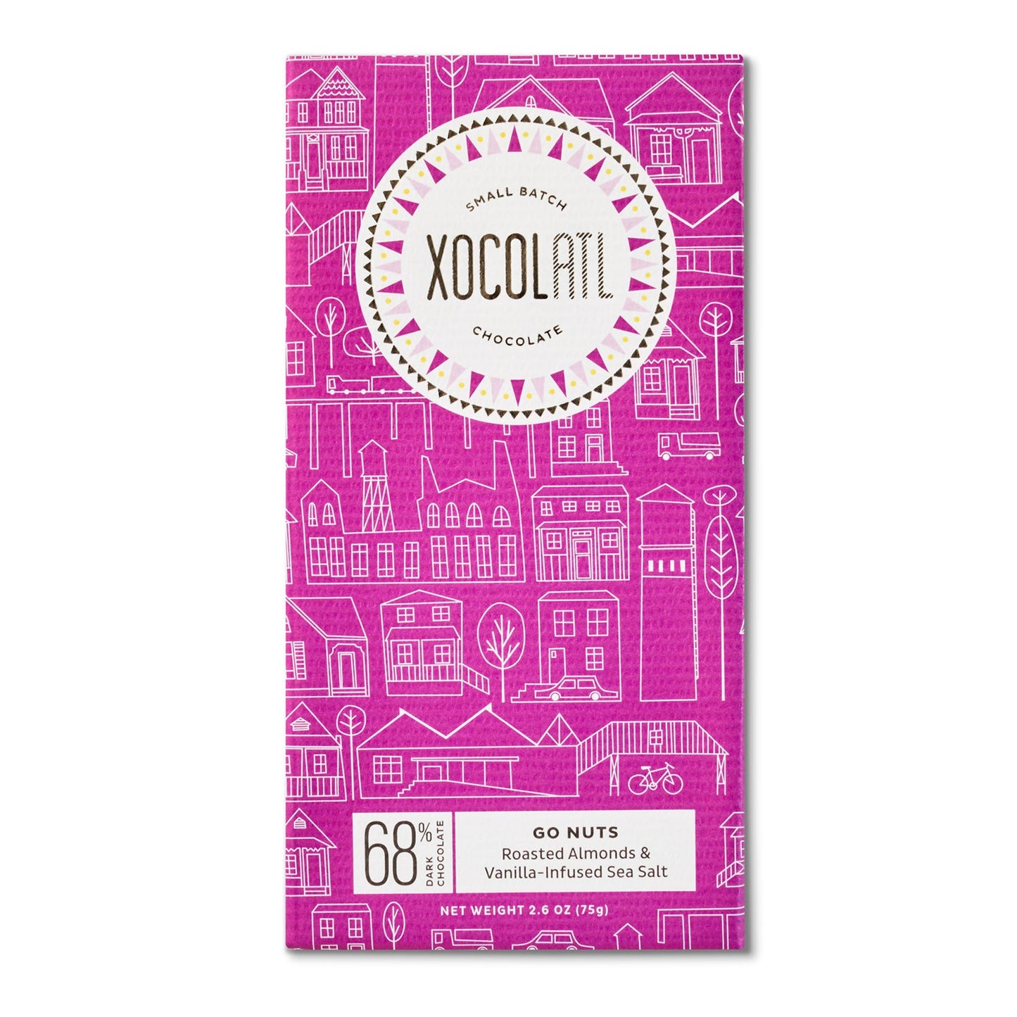Xocolatl Go Nuts! Dark Chocolate Almond & Sea Salt Bar