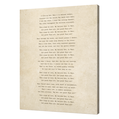 How Great Thou Art Canvas Wall Art – 16" x 20"