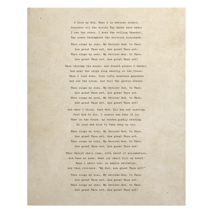 How Great Thou Art Canvas Wall Art – 16" x 20"