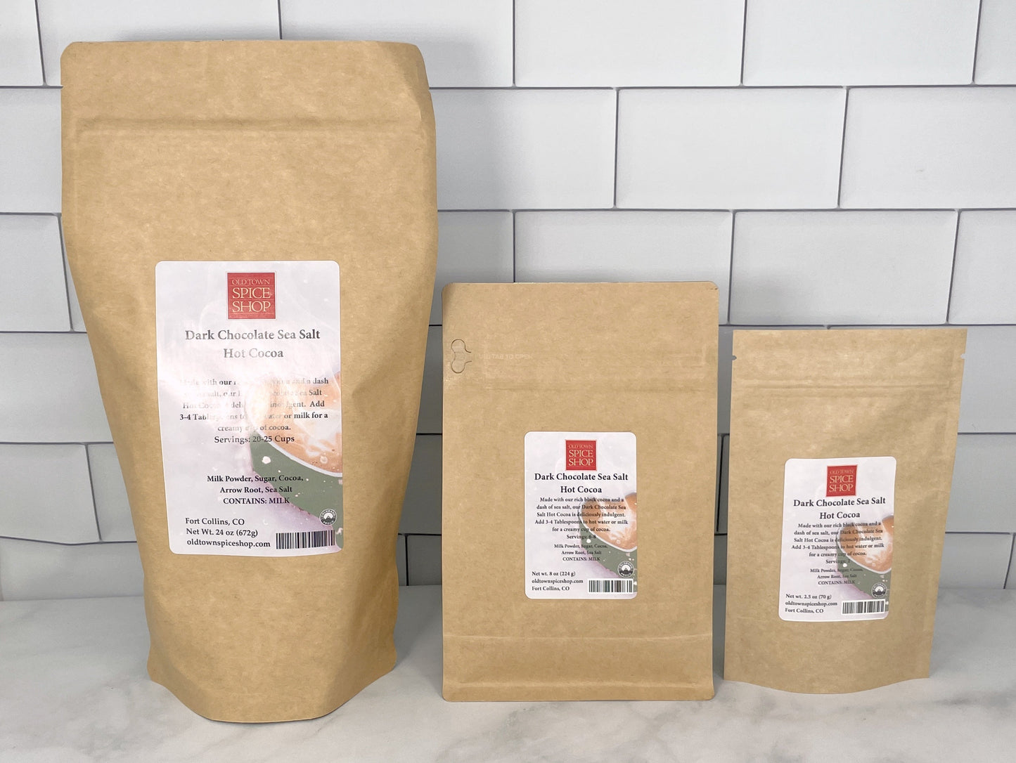 Dark Chocolate Sea Salt Hot Cocoa | Rich Black Cocoa with a Hint of Sea Salt - 3 sizes!!