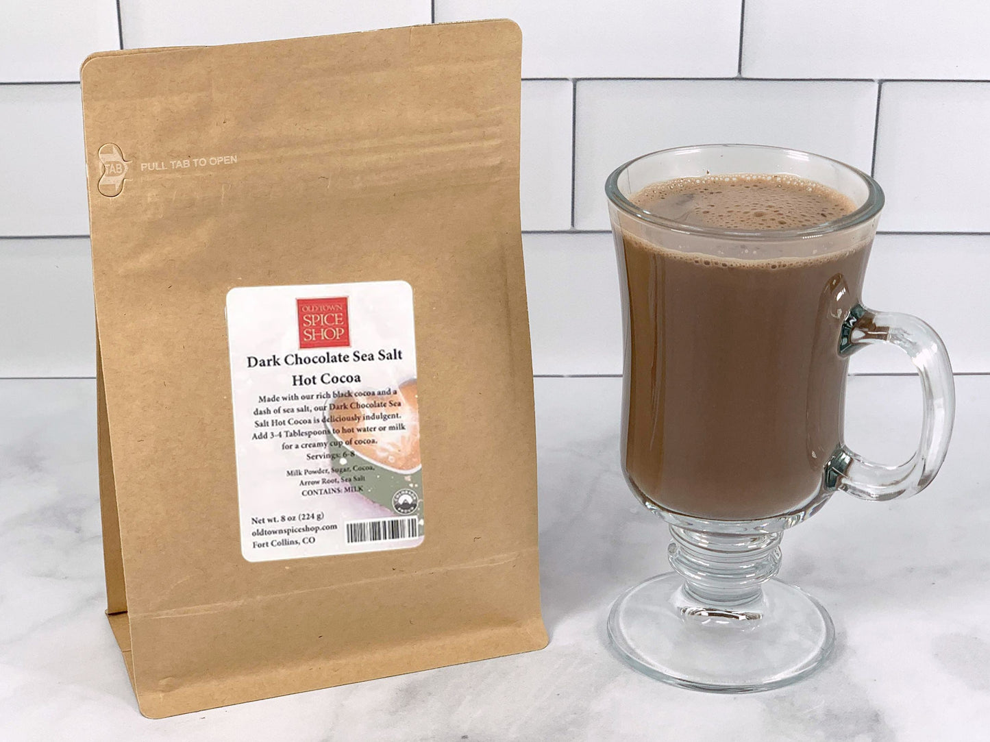 Dark Chocolate Sea Salt Hot Cocoa | Rich Black Cocoa with a Hint of Sea Salt - 3 sizes!!