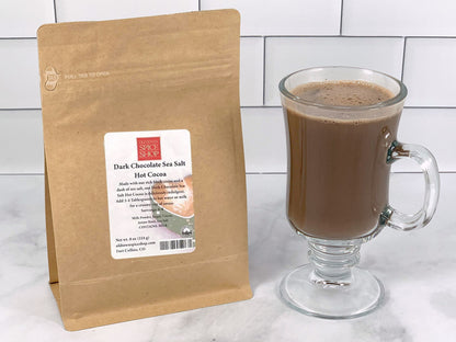 Dark Chocolate Sea Salt Hot Cocoa | Rich Black Cocoa with a Hint of Sea Salt - 3 sizes!!
