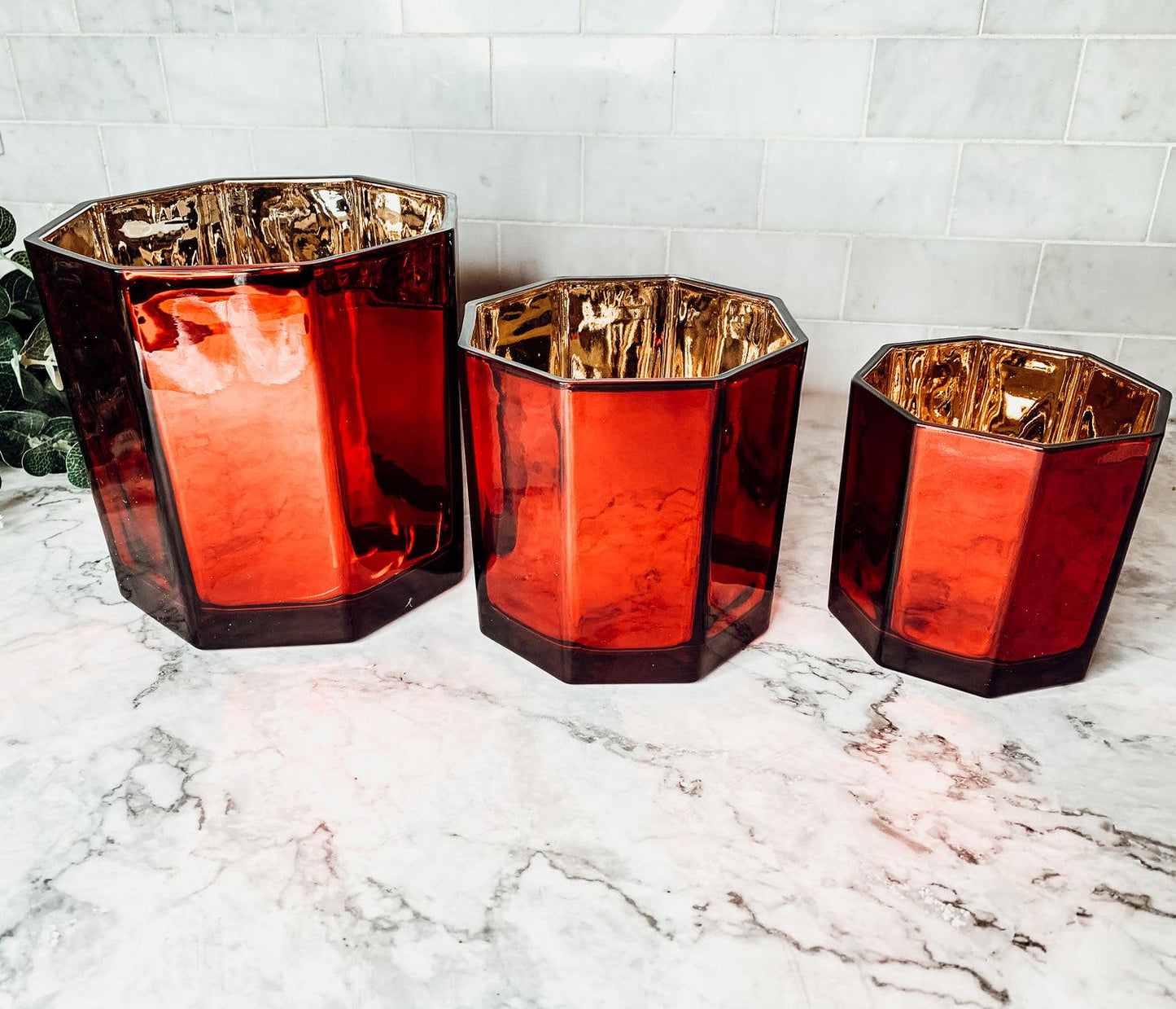Red & Gold Luxury Candle Holders
