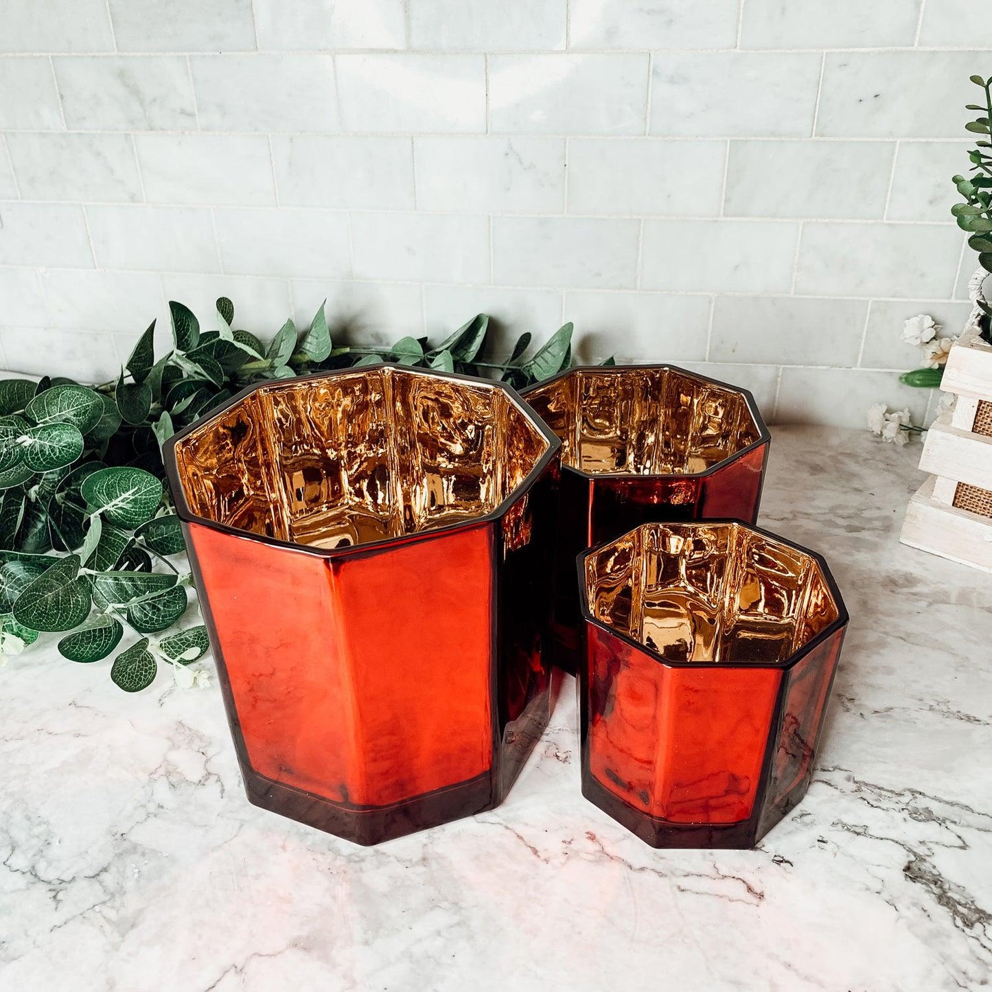 Red & Gold Luxury Candle Holders