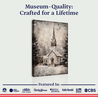 Vintage Church Christmas Wall Art IV