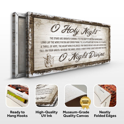 O Holy Night Christmas Rustic Canvas