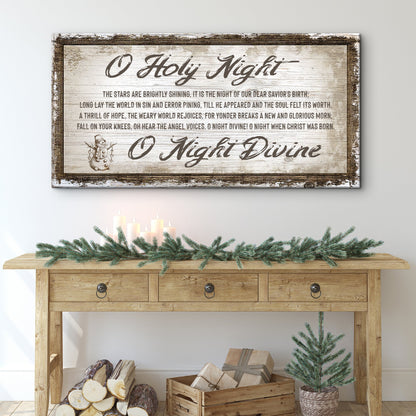 O Holy Night Christmas Rustic Canvas