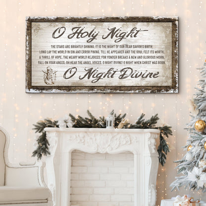 O Holy Night Christmas Rustic Canvas