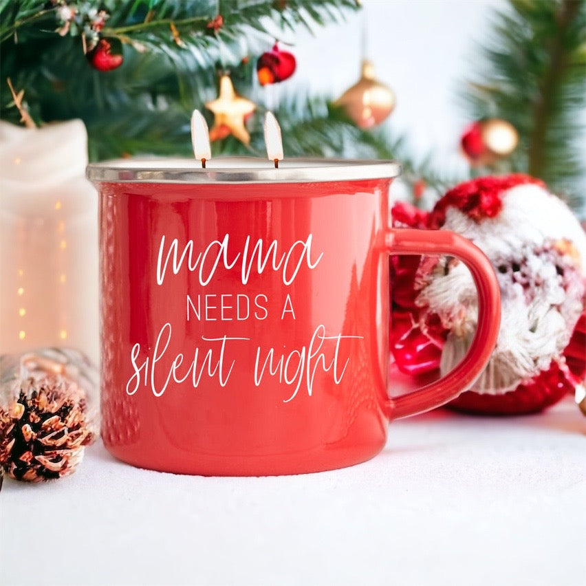 16oz Reusable Red Metal Candle Mug