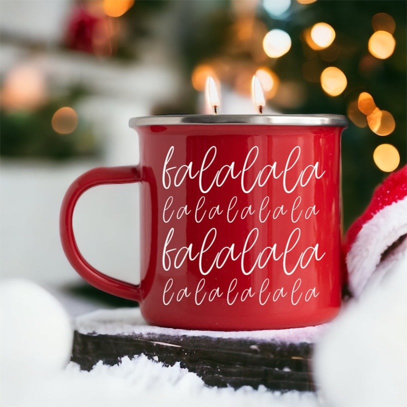 16oz Reusable Red Metal Candle Mug