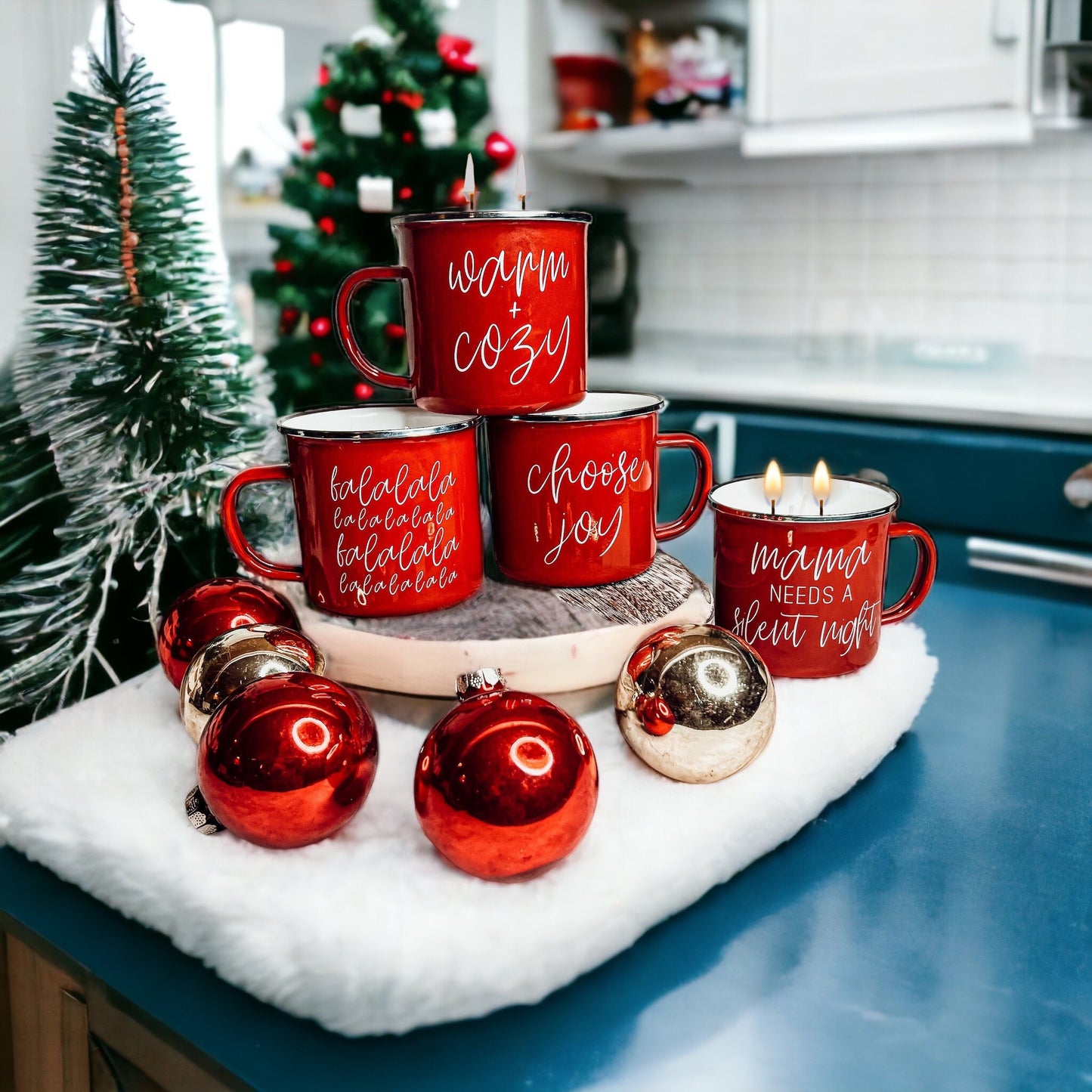 16oz Reusable Red Metal Candle Mug