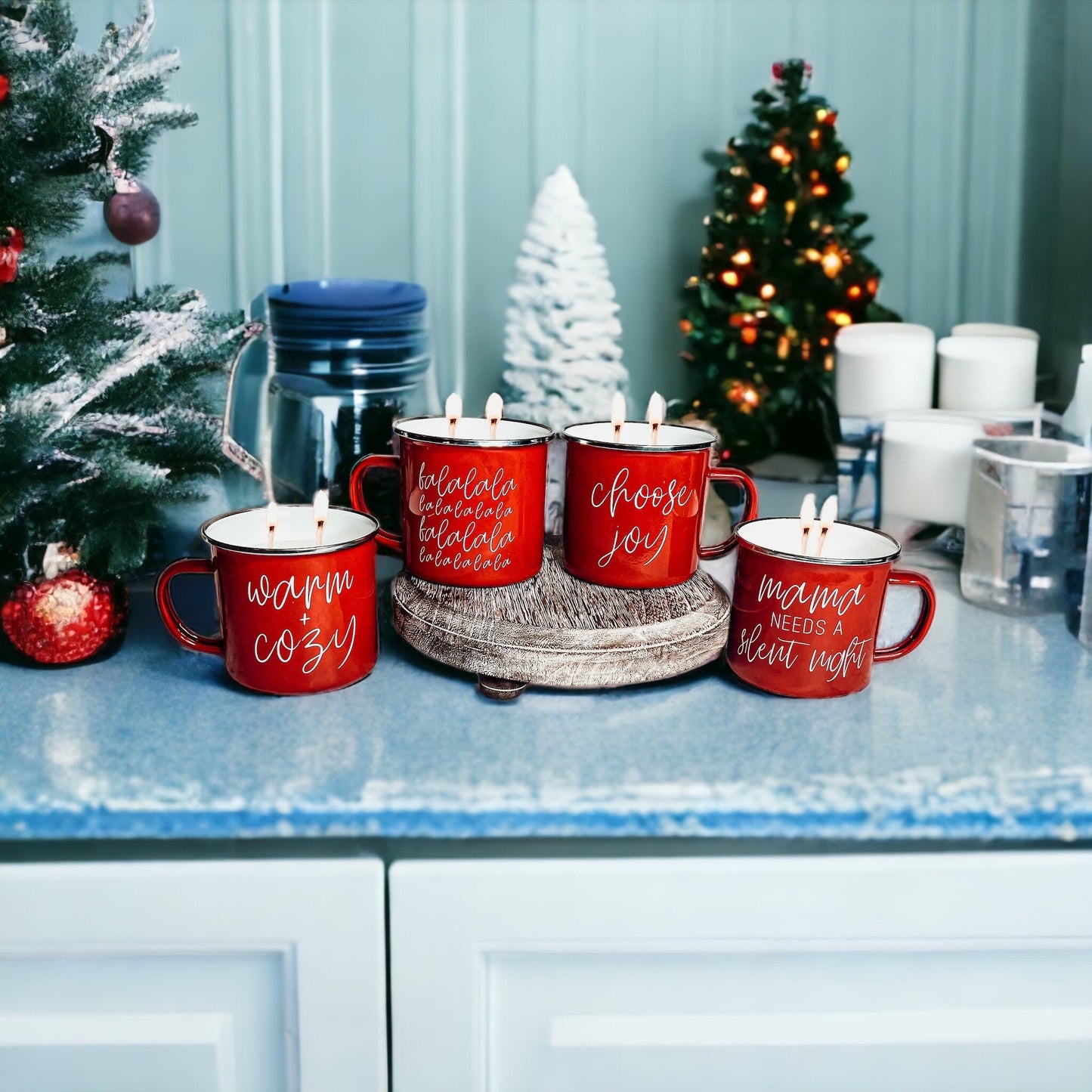 16oz Reusable Red Metal Candle Mug