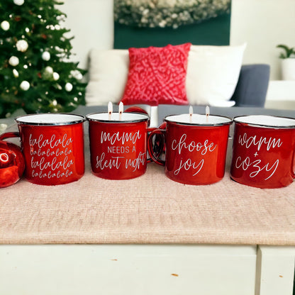 16oz Reusable Red Metal Candle Mug