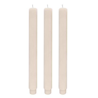 Fluted 10" Taper Candles – Set of 3
