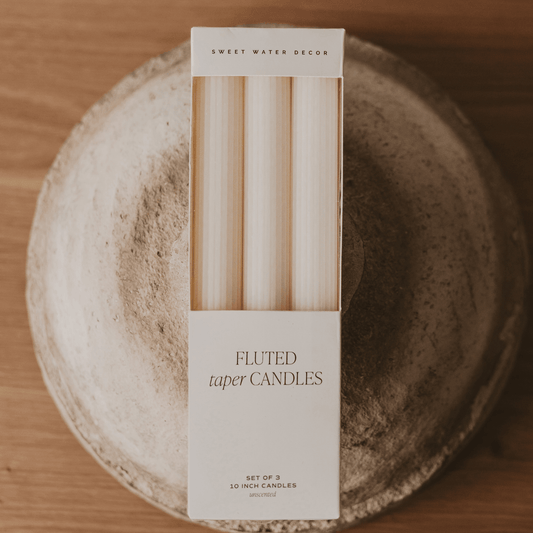 Fluted 10" Taper Candles – Set of 3