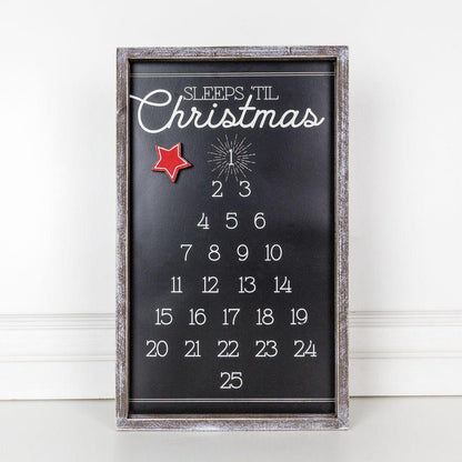 Magnetic Advent Sign Wooden Christmas Tree Countdown