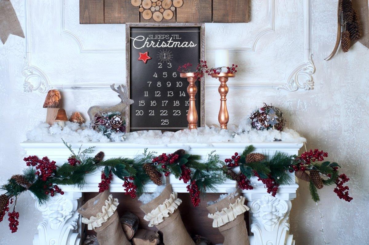 Magnetic Advent Sign Wooden Christmas Tree Countdown