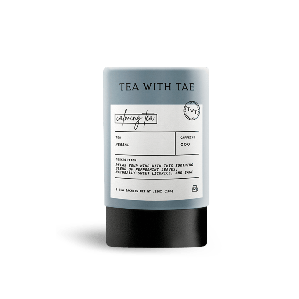 Calming Tea – Mini Tube with 5 Caffeine-Free Sachets