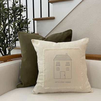 Let's Stay Home Throw Pillow
