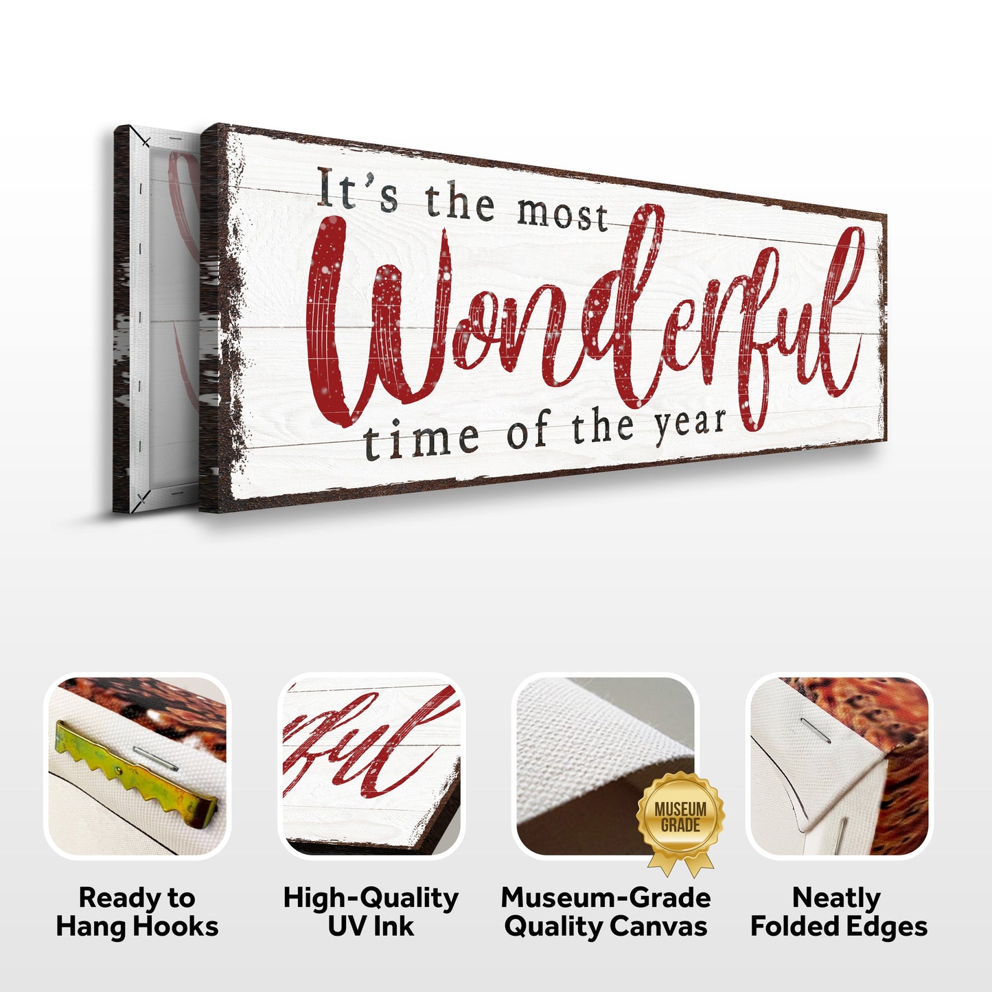 It's The Most Wonderful Time Of The Year Christmas Canvas Wall Art