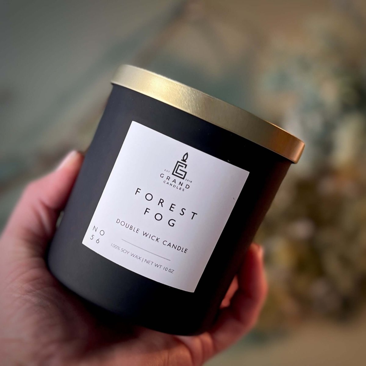 Forest Fog Soy Candle – Earthy Cedarwood & Moss Blend