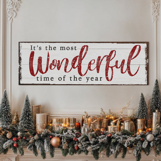 It's The Most Wonderful Time Of The Year Christmas Canvas Wall Art