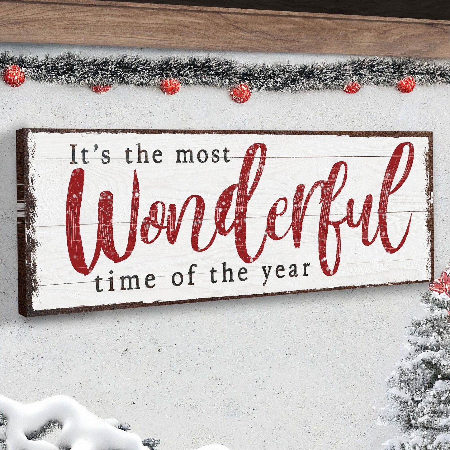 It's The Most Wonderful Time Of The Year Christmas Canvas Wall Art