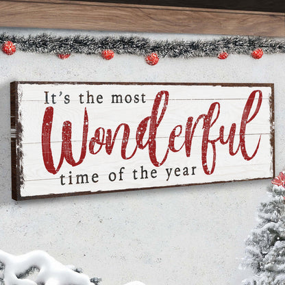 It's The Most Wonderful Time Of The Year Christmas Canvas Wall Art