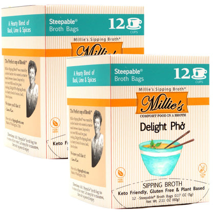 Millie’s Delight Pho Sipping Broth – 2 Box Pack (24 Servings)