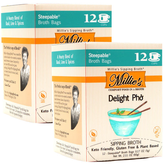 Millie’s Delight Pho Sipping Broth – 2 Box Pack (24 Servings)
