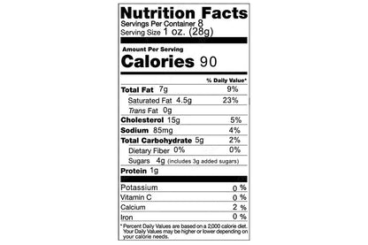 Nutrition facts label on a white background